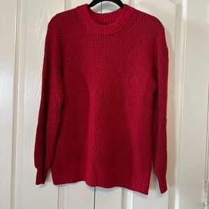 American Eagle Red Knit Cozy Long Sleeve Pullover Sweater Womans Size XS